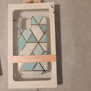 PrettyCaseClub Geo Marble Series For iPhone 12(5.4") in Teal
